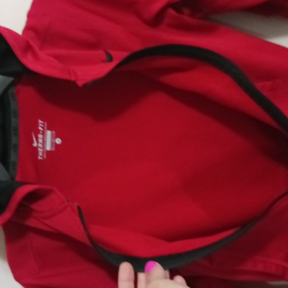 NIKE therma fit hooded zip up jacket - M red/black - Picture 3 of 6